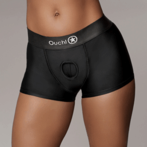 Vibračné strap-on boxerky - M/L - Čierne
