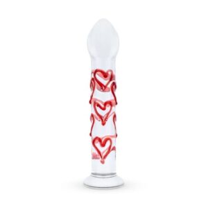 GILDO - Sklenené dildo na bod G/prostatické dildo s motívom Srdce č. 30