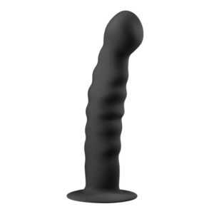 EASYTOYS SILIKÓNOVÝ ANÁLNY DILDO S PRÍSAVKOU - ČIERNY