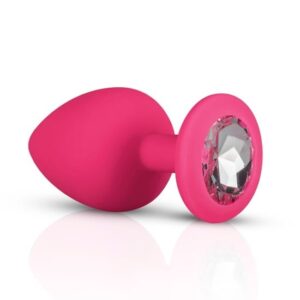 EASYTOYS ANAL COLLECTION Silikónový análny kolík s diamantom - Ružový