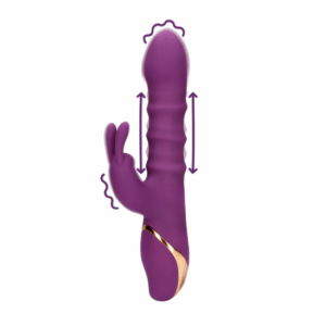 Vibrátor s 3 pohyblivými krúžkami - orchideovo fialový