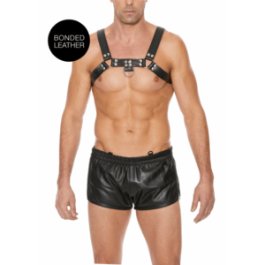 Kožený harness typu Bulldog - L/XL