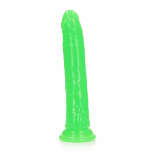 Slim realistické dildo s prísavkou - svietiace v tme - 22,5 cm
