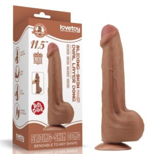 11,5'' Kráľovský veľkostný dvojvrstvový dildo hnedej farby
