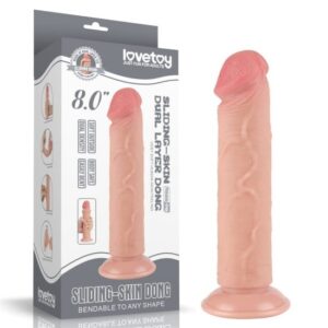 Dildo s dvojitou vrstvou a prísavkou, telová farba II