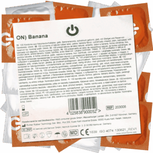 On) Bulk-Pack: Banana yellow condoms 100 pcs