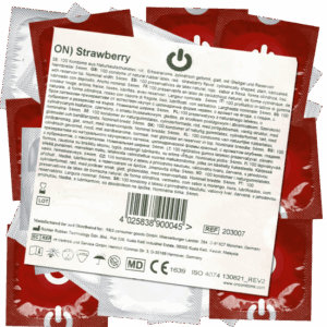 On) Bulk-Pack: Strawberry 100 red condoms
