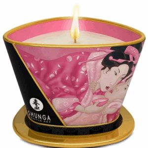 Shunga libido stimulujúca masážna sviečka Magic Rose (170 ml)