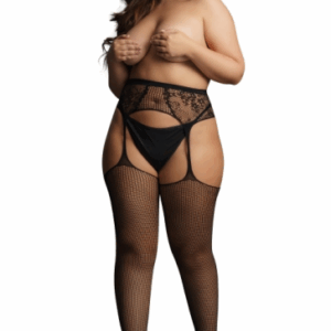 Plus size pančuchy s imitáciou podväzkov Sandra