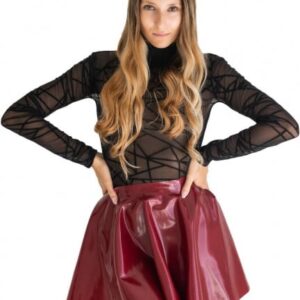 Červená latexová sukňa Misty, S