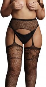 Plus size pančuchy s imitáciou podväzkov Rosalin